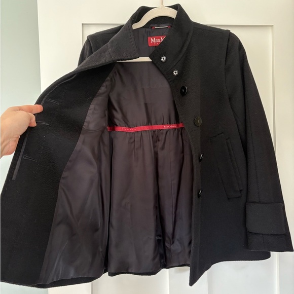 MaxMara Women's Black Pea Coat - Picture 15 of 15